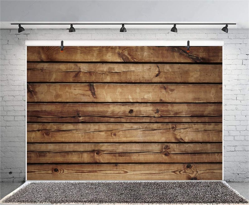 LFEEY 10x8ft Wood Backdrops for Photography Grunge Vintage Worn Wooden Boards Background Seamless Backdrop Brown Photo Wall Wrinkle Free Photography Photo Studio - Image 2